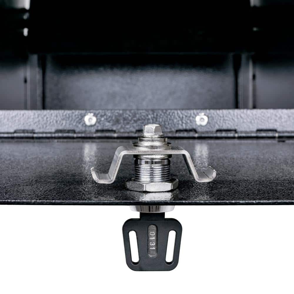 Black Steel Lockable Post Mounted Mailbox with Dual Access