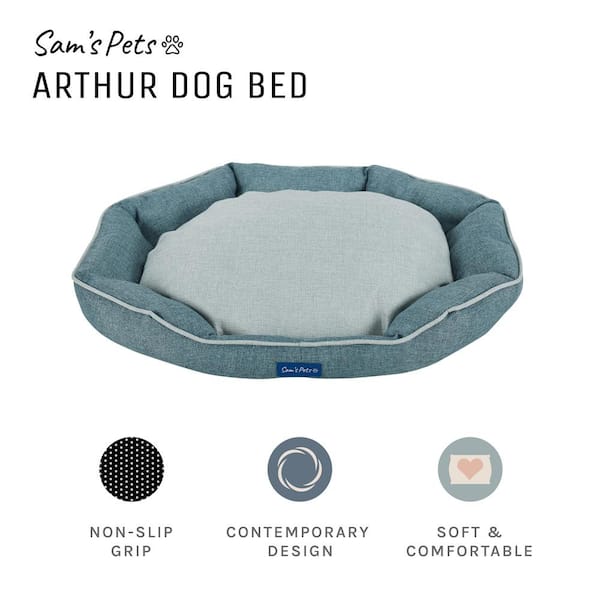 Sam s Pets Arthur Large Teal Hexagon Dog Bed SP DB1223TL The