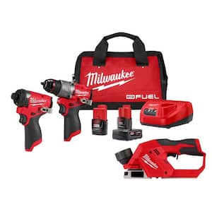 M12 12V Lithium-Ion Brushless Cordless 2 in. Planer with M12 2-Tool Combo Kit