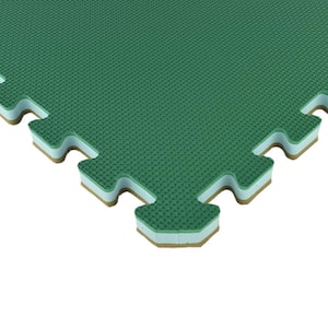 Home Sport and Play Green/Brown 24 in. W x 24 in. L Foam Exercise and Gym Interlocking Tiles (38.75 sq. ft.) (10-Pack)