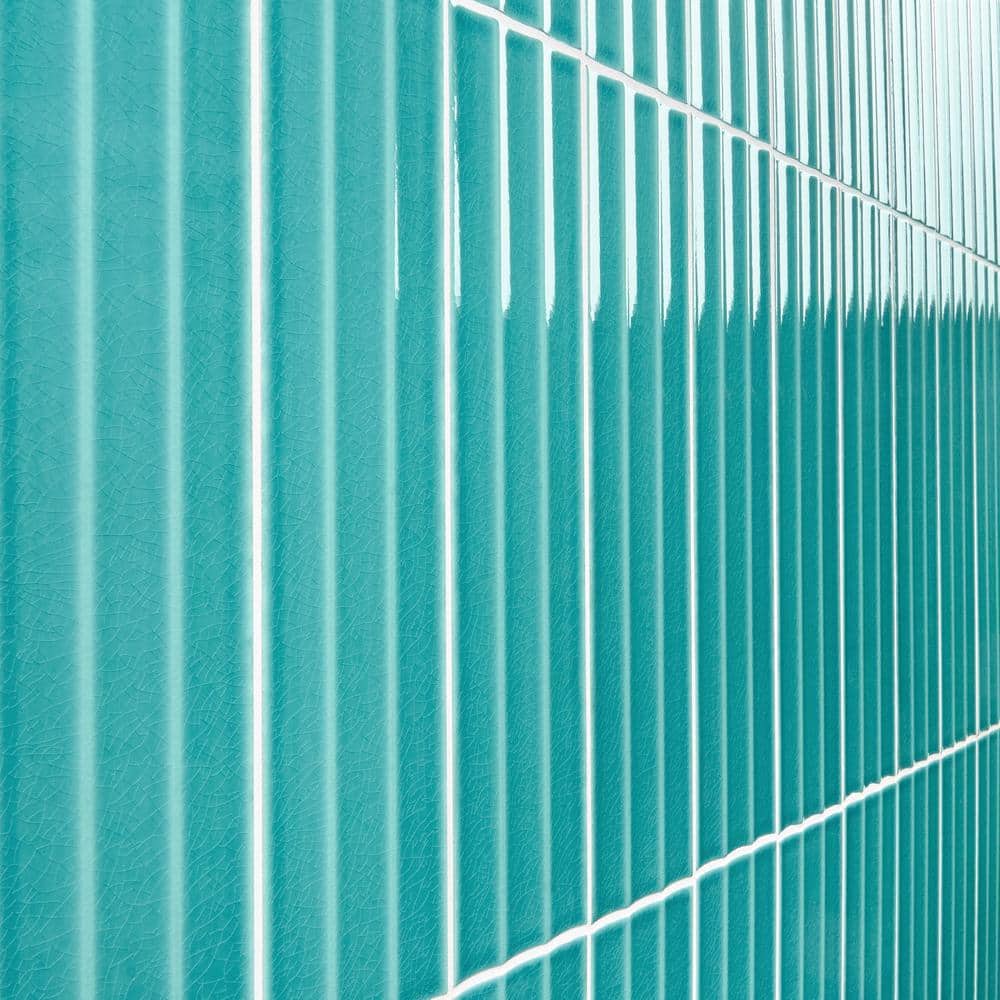 Teal Green Glazed Ceramic Subway Wall Tile 4.43'' x 17.62''