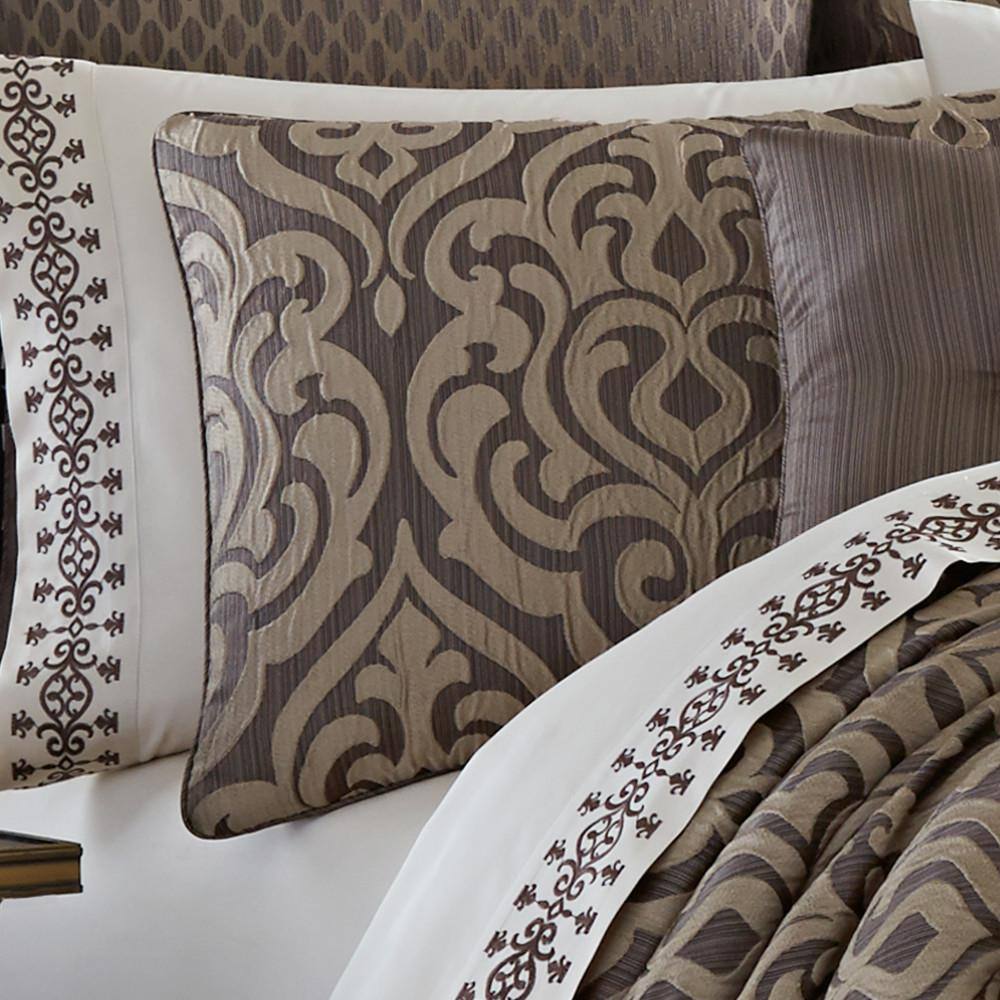 Antonia Mink Queen Comforter Set with Gathered Embellishments