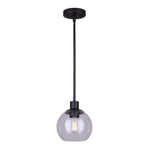 Landry 1-Light Matte Black Pendant with Clear Glass Shade