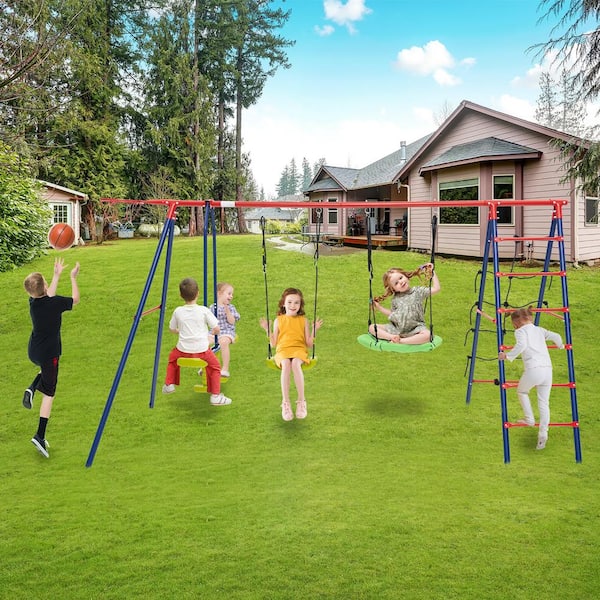 WIN.MAX Kids Basketball Hoop, 3.2 To 7.2FT Adjustable Height, Swimming