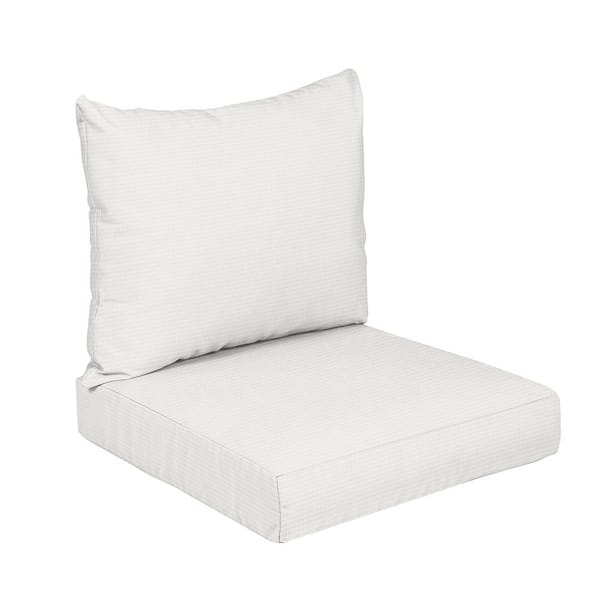 SORRA HOME 22.5 x 22.5 x 5 (2-Piece) Deep Seating Outdoor Dining Chair Cushion in ETC Natural