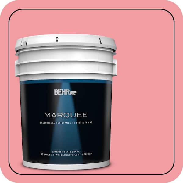 BEHR MARQUEE 5 gal. #140B-4 Island Coral Satin Enamel Exterior Paint & Primer