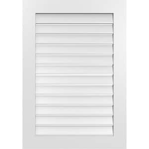 28 in. x 40 in. Vertical Surface Mount PVC Gable Vent: Functional with Standard Frame