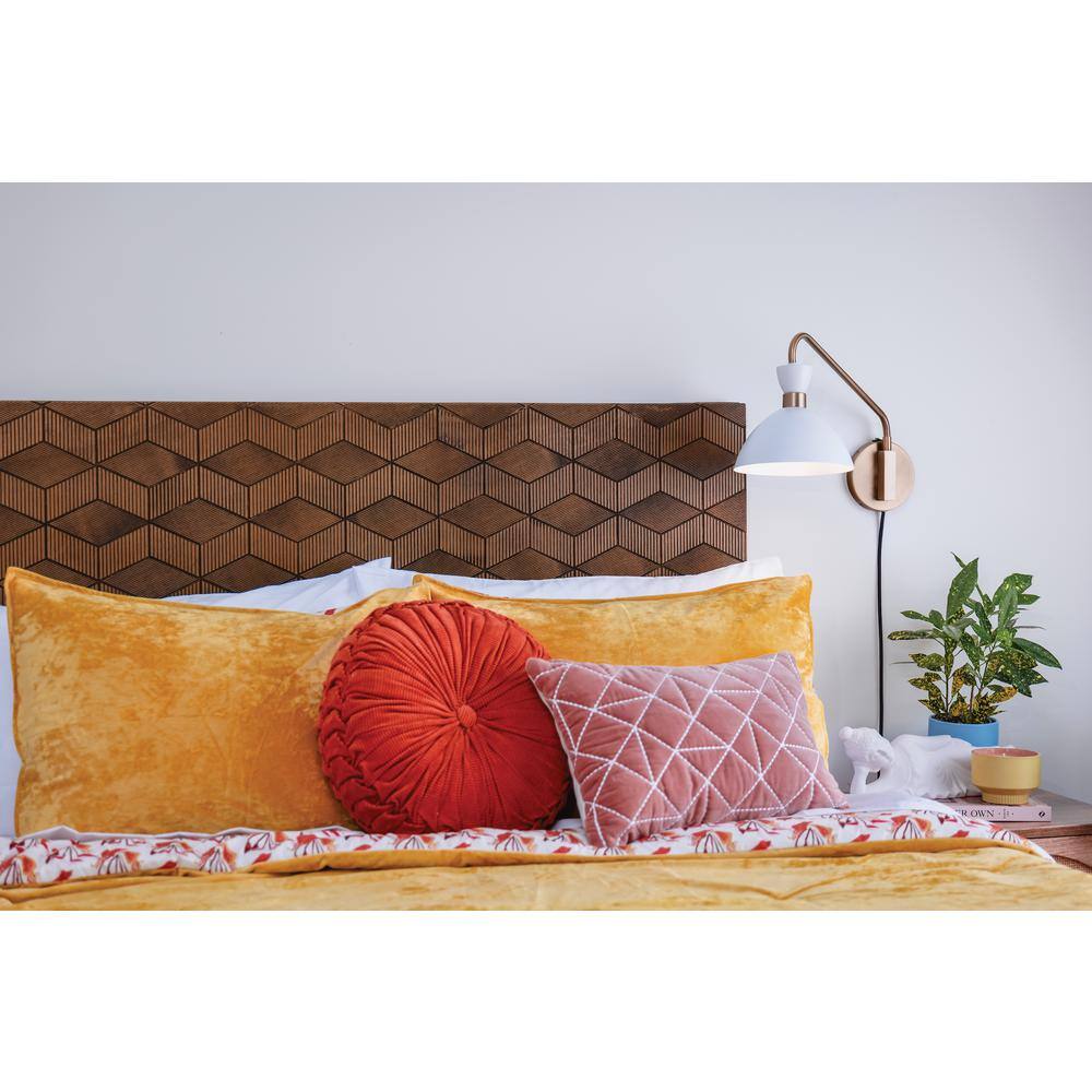 Simon Matte White & Heritage Brass Adjustable 1-Light Sconce