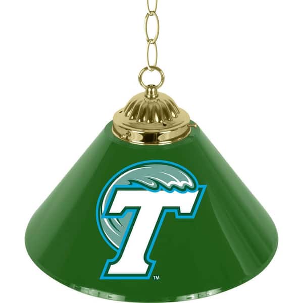 Trademark Tulane University 14 in. Single Shade Stainless Steel Hanging Lamp