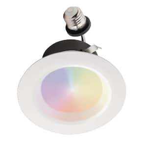 Contractor Select Retro Basics 4 in. Smart Tunable CCT/Color Changing Integrated LED Retrofit White Recessed Light Trim