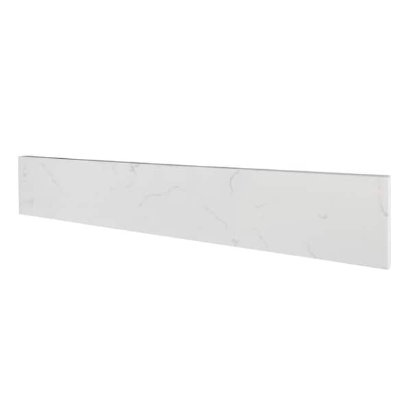 Home Decorators Collection 21.25 in. W Quartz Vanity Sidesplash in Carrara White / Polish