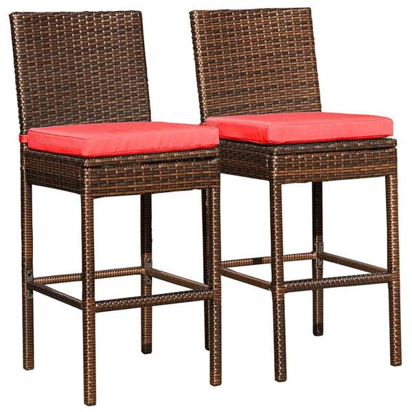 Angeles Home Wicker Outdoor Bar Stool, Home Depot Outdoor Counter Stools