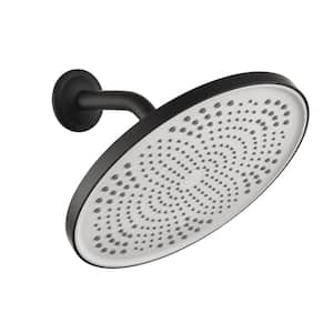 1-Spray Patterns with 1.8 GPM 10 in. Wall Mount Fixed Shower Head in Metal Black