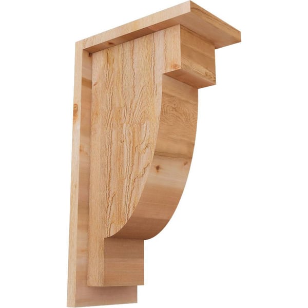 Ekena Millwork 6 in. x 10 in. x 18 in. Western Red Cedar Alpine Rough Sawn Corbel with Backplate