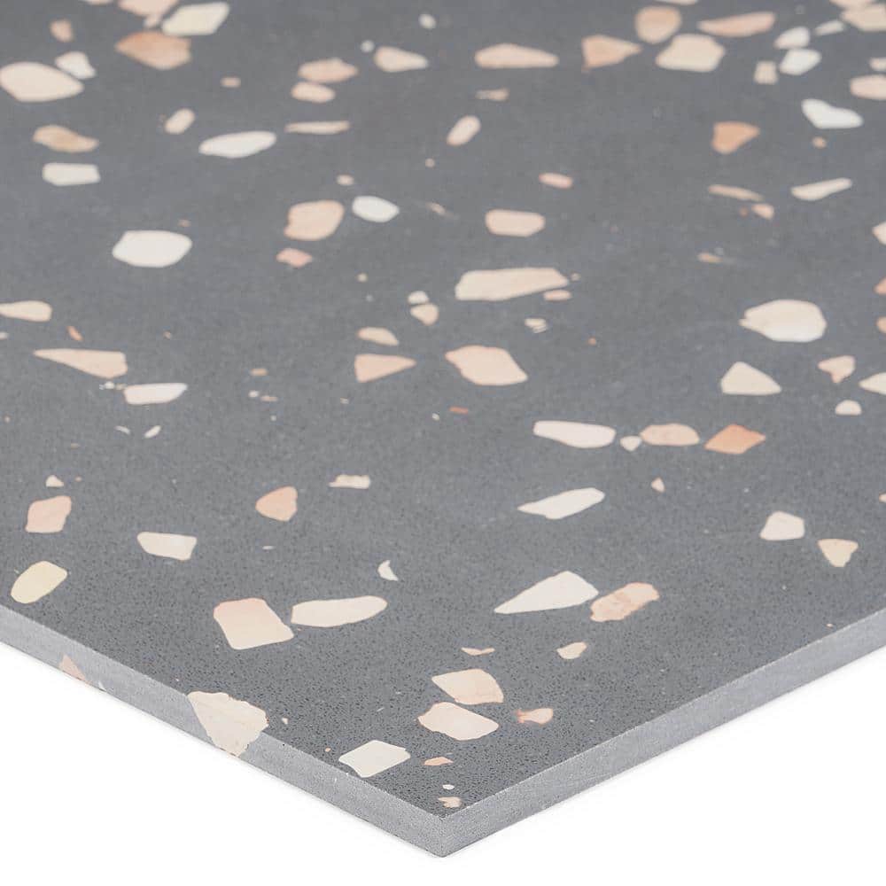 Italia Grande Gray Slate Terrazzo Floor and Wall Tile