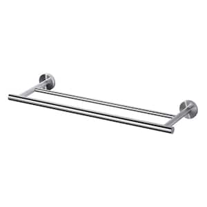 20 in. Stainless Steel Double Towel Bars for Bathroom, Wall Mount Towel Holder in Brushed Nickel