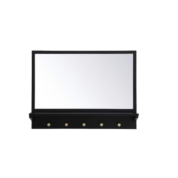 Unbranded Timeless Home 21 in. H x 28 in. W Black Farmhouse Entryway Rectangular Wall Mirror