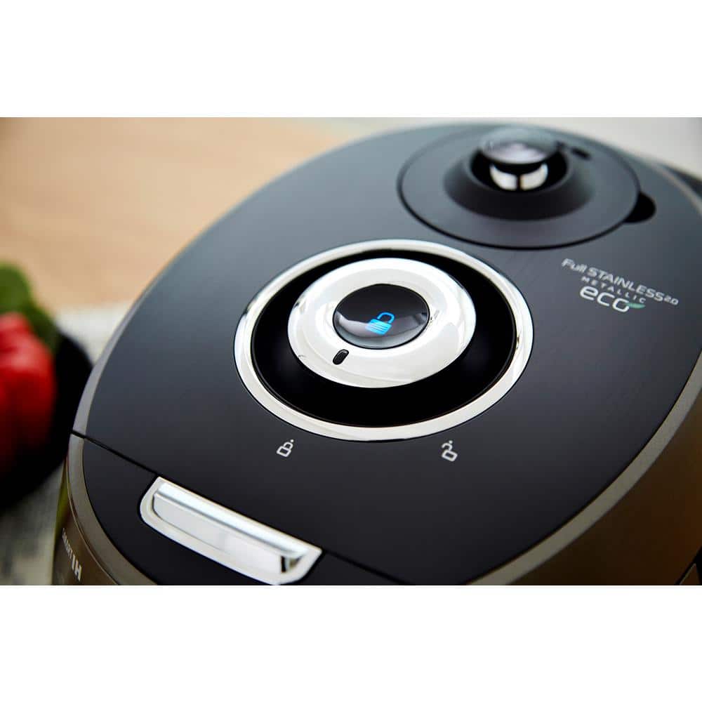 6-Cup Dark Gray Stainless Steel Induction Heating Rice Cooker