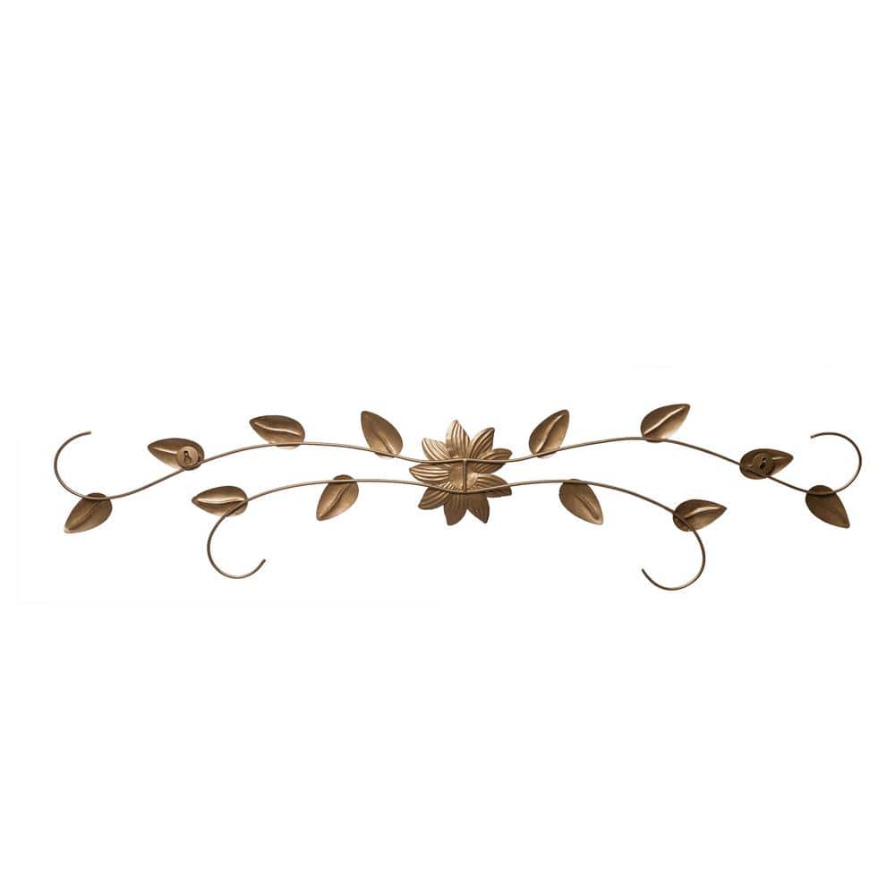 Keyes Gold and White Floral Metal Wall Art, 39.5 in