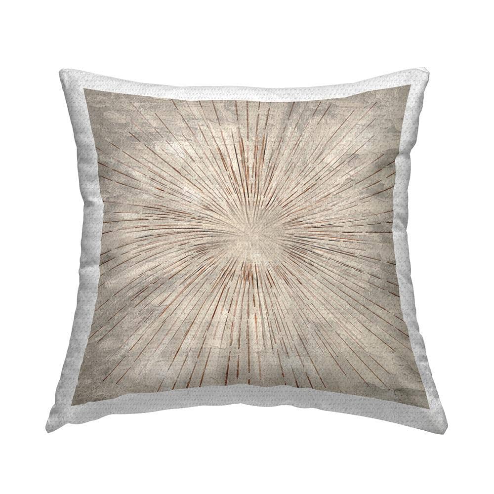Burst of Browns Abstract Tan Square Outdoor Throw Pillow