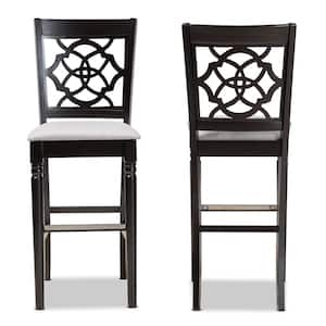 28.3 in. Alexandra Grey and Espresso Brown Bar Stool (Set of 2)