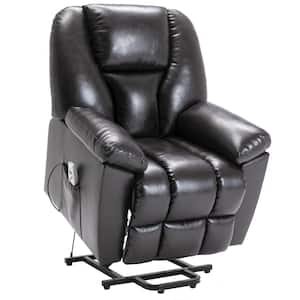 Power Lift Chair with Adjustable Massage Function, Recliner Chair with Heating System - Brown