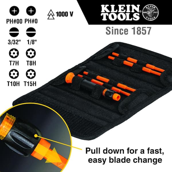 Klein Tools 8-in-1 Insulated Precision Screwdriver Set with Case