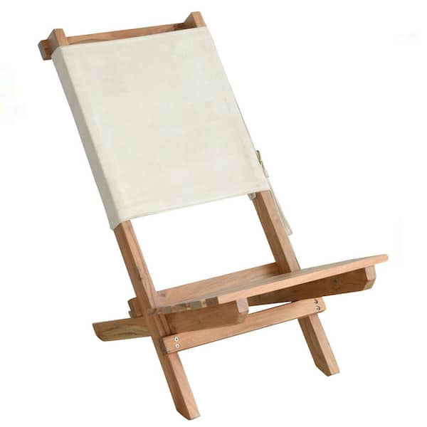 AmeriHome Acacia and Canvas Folding Chair