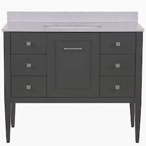 Hensley 43 in. W x 22 in. D Bath Vanity in Shale Gray with Stone Effect Vanity Top in Pulsar with White Sink