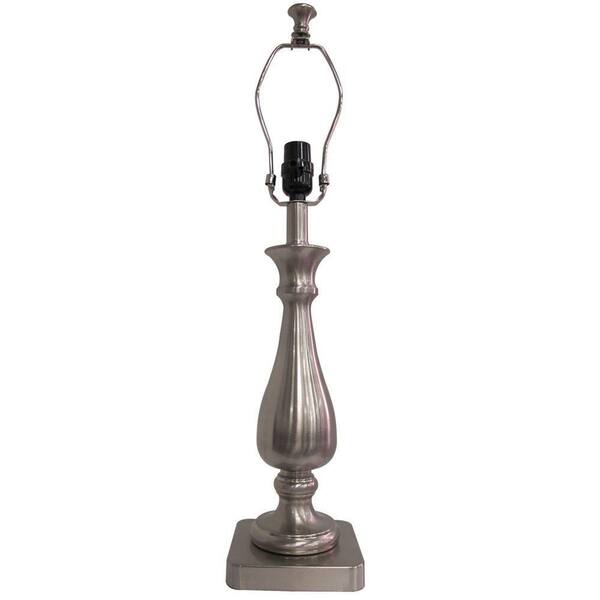 Hampton Bay Mix and Match 26 in. Brushed Steel Elegant Metal Table Lamp ...