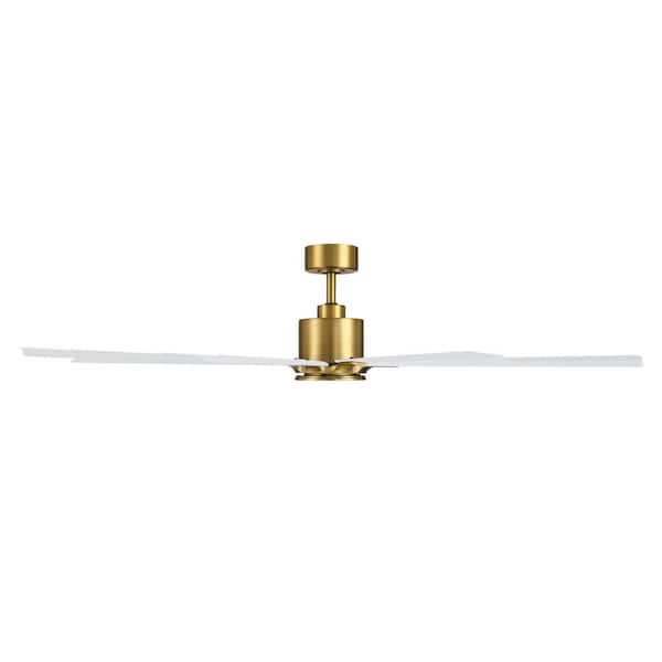 Size Matters 65 in. Smart Indoor/Outdoor Soft Brass/Matte Black Downrod Mount Ceiling Fan w/ Remote Included