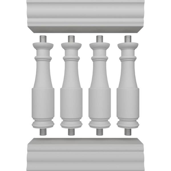 Ekena Millwork Fiberthane Hamilton Balustrade 24 in. L x 32 in. H Fiberglass Railing Kit