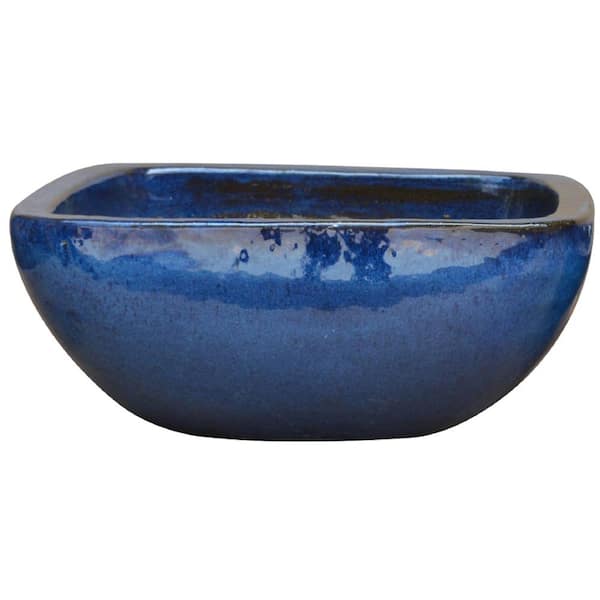 Trendspot 19 in. Dia Thorn Blue Ceramic Laguna Bowl