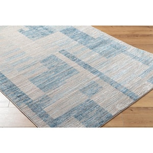 Allegro Blue/Light Beige Geometric 8 ft. x 10 ft. Indoor Area Rug