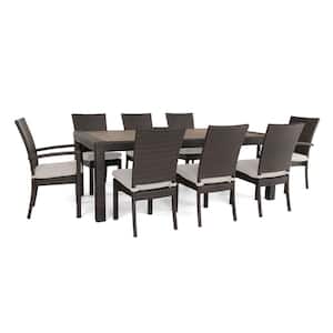 Deco 9-Piece Patio Dining Set with Moroccan Cream Cushions