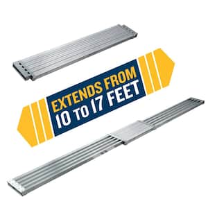 10 ft. - 17 ft. x 14in. Telescoping Aluminum Extension Plank with 250 lb. Load Capacity