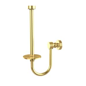 Foxtrot Collection Upright Single Post Toilet Paper Holder in Polished Brass