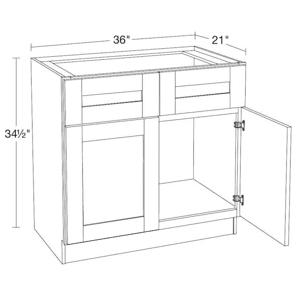 Contractor Express Cabinets Arlington Veiled Gray Plywood Shaker Assembled Vanity Sink Base Kitchen Cabinet Sft Cls 27 in W x 21 in D x 34.5 in H