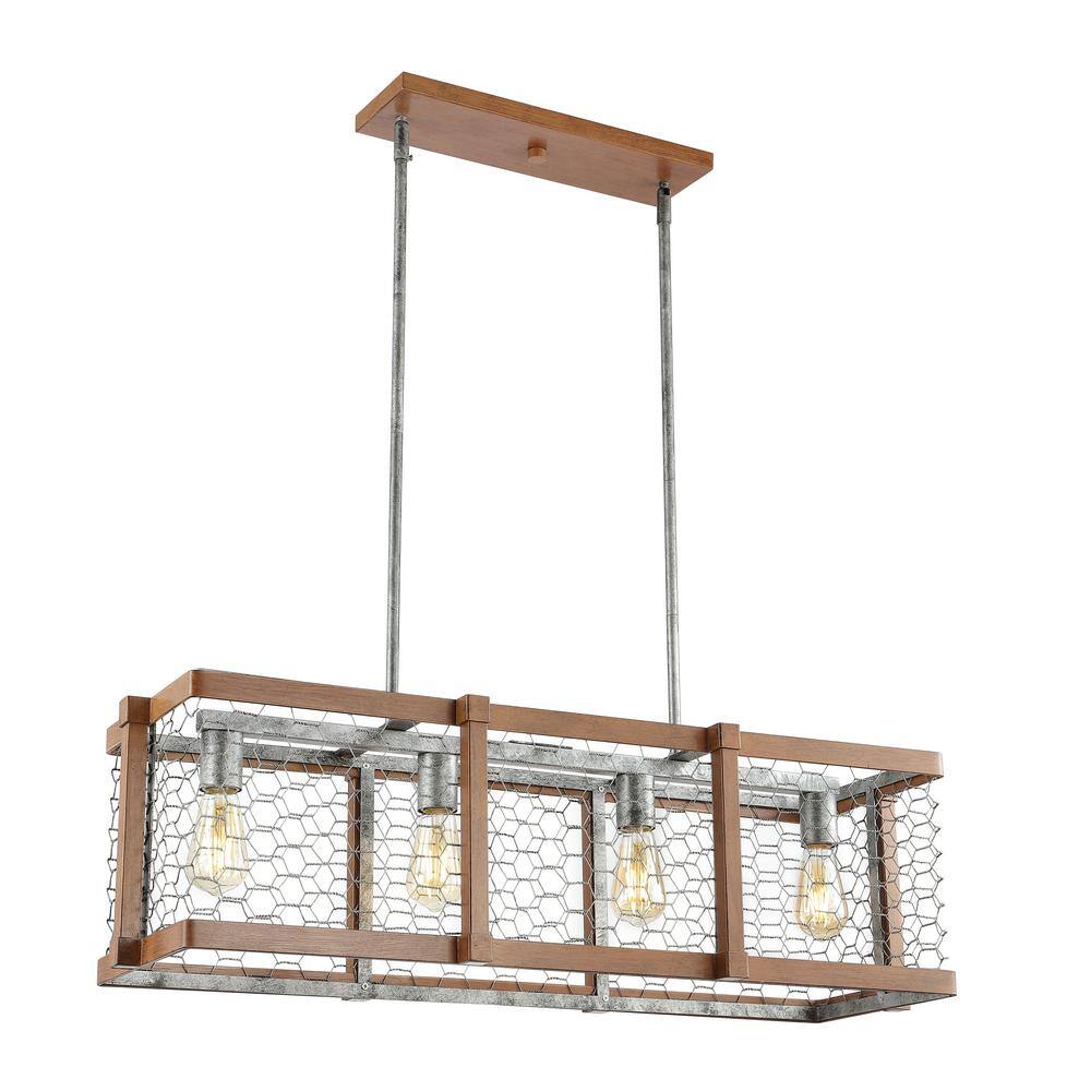 Gaines 34.5" Antique Brown Iron LED Farmhouse Pendant