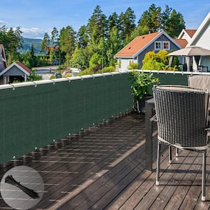 3 ft. x 50 ft. Green Balcony Privacy Fence Screen with UV Blockage for Balcony Porch Patio Deck Yard