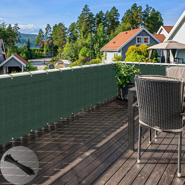 3 ft. x 50 ft. Green Balcony Privacy Fence Screen with UV Blockage for Balcony Porch Patio Deck Yard