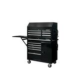 41 in. W x 24.5 in D Standard Duty 12-Drawer Rolling Tool Chest and Top Tool Cabinet with Side Table in Gloss Black
