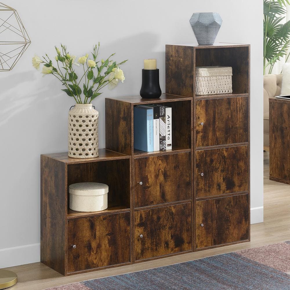 Barnwood Traditional 3-Door Lockable Office Cabinet with Shelf