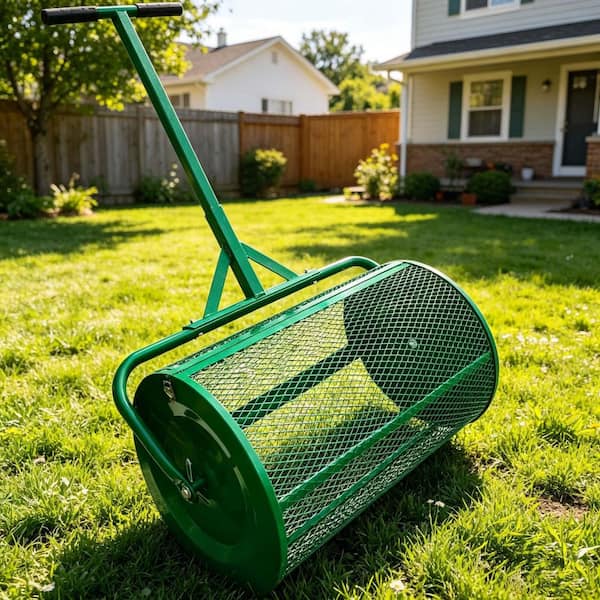 Original 24 in. Compost and Peat Moss Spreader Roller w/ T Shaped