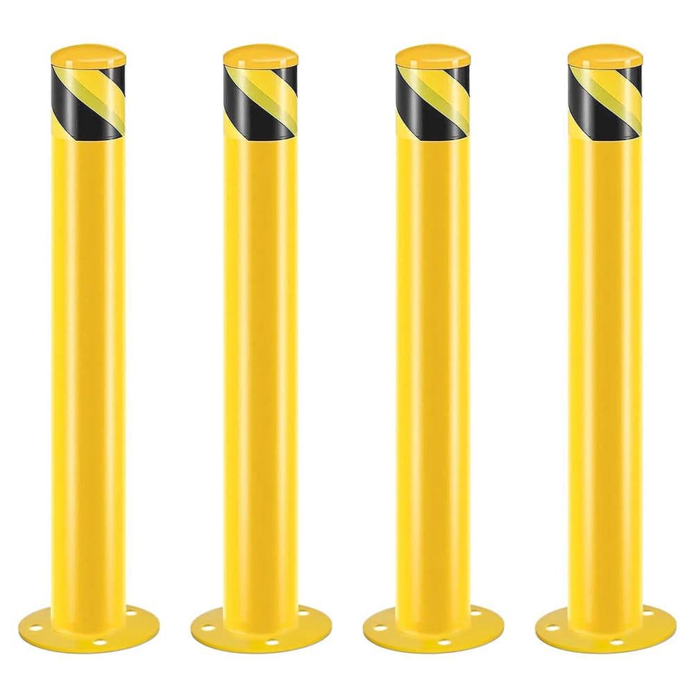 42 in. H x 3.5 in. D Yellow Steel Safety Bollard Post with Anchor Bolts for Garage or Parking Lot (Set of 4) price history on PriceWatchPro