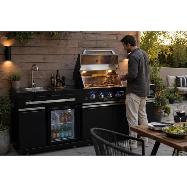 BIG HORN 4 plus 2 Burner Outdoor Propane Grill Island with