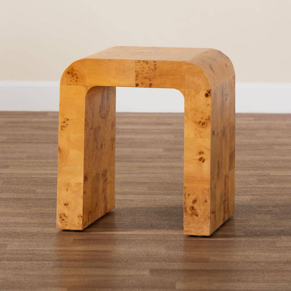 Revelle Light Mappa Burl Wood Rectangular End Table
