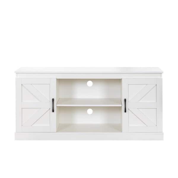 Zinus Wade 57.9 in. White TV Stand Fits for TV's up to 65 in.