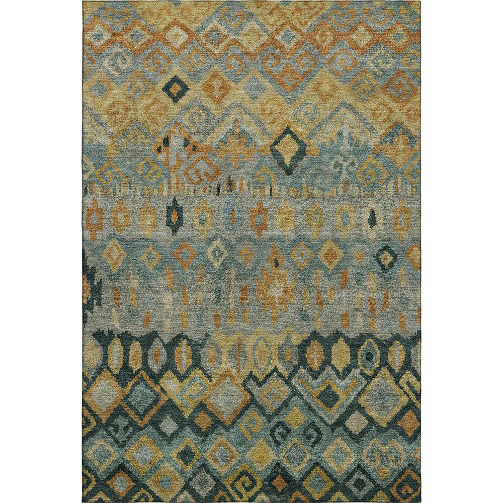 Mayfield Premium Machine Washable Abstract AMF2303 Green 3 ft. x 5 ft. Area Rug price history on PriceWatchPro