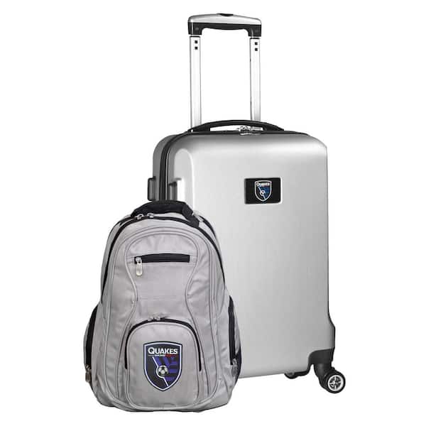 Mojo San Jose Earthquakes 21 in. Deluex 2-Piece Backpack and Carry-on Set- Silver